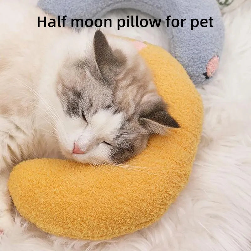 Velvet Half-Moon Pet Pillow