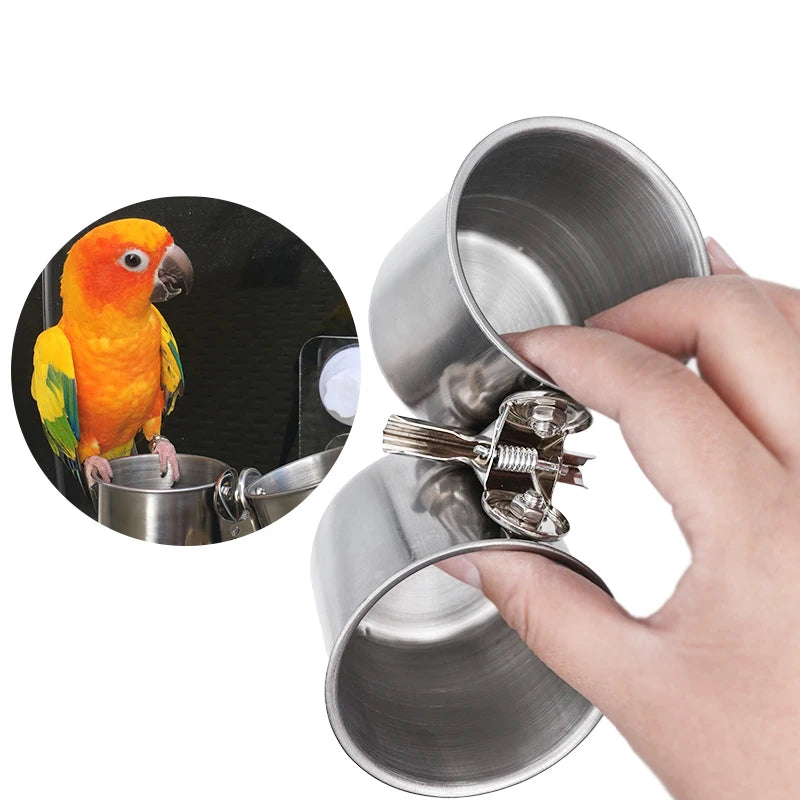 Stainless Steel Cage Stand Double Cups