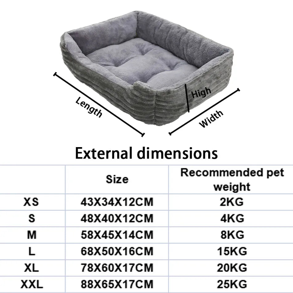 Square Plush Pet Bed