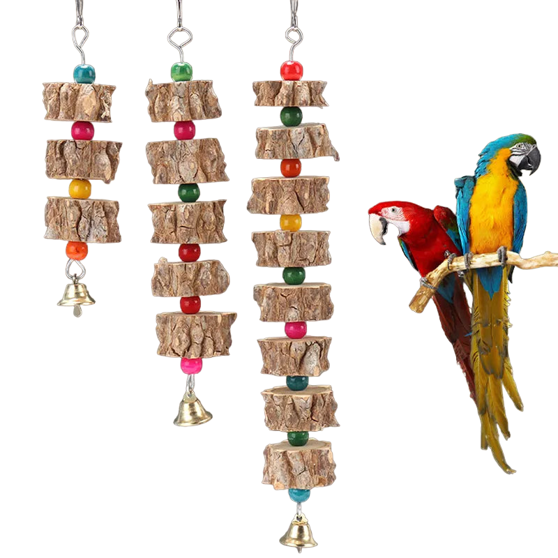 Hanging Wooden Bird Chew Toy