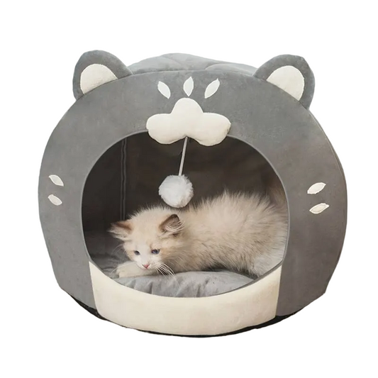 Cozy Cat-Shaped Soft Pet Bed