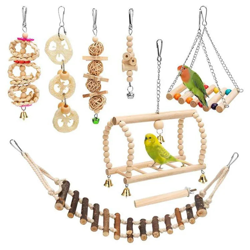 8 Piece Birdcage Toys