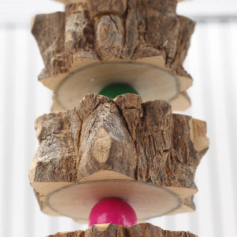 Hanging Wooden Bird Chew Toy