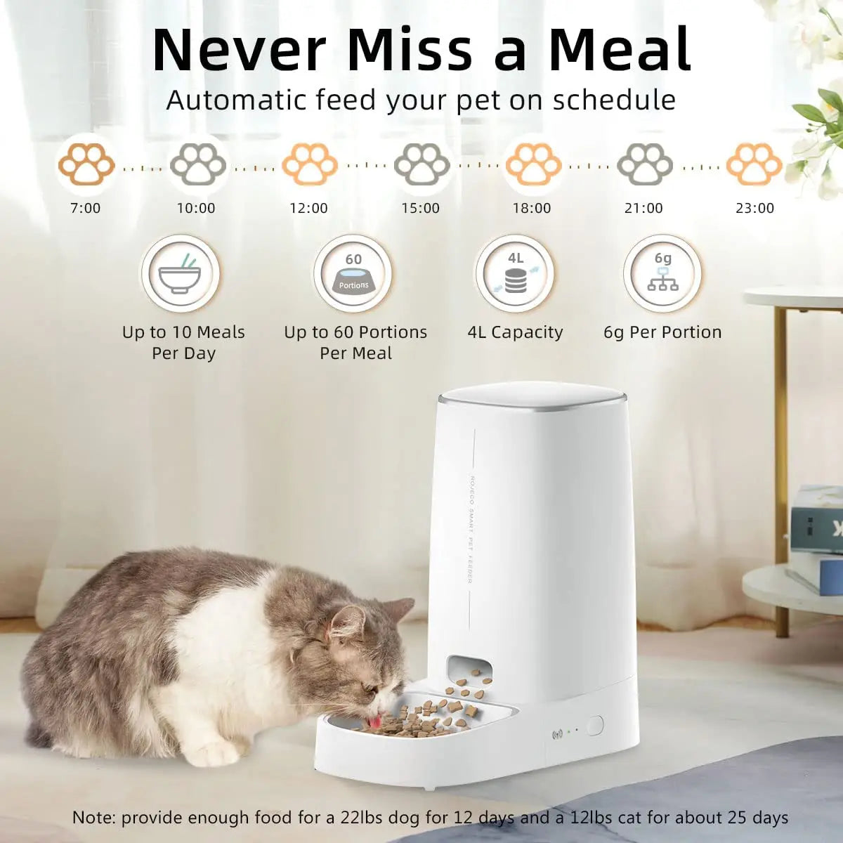 Large Automatic Smart Pet Feeder