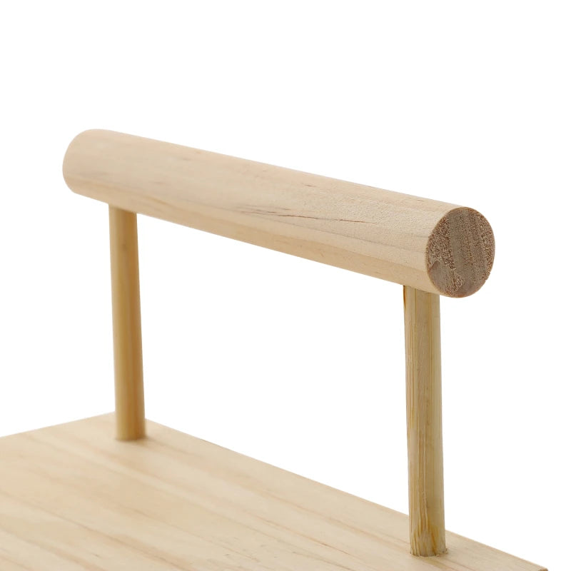 Wooden Perch Stand With Chewing Beads