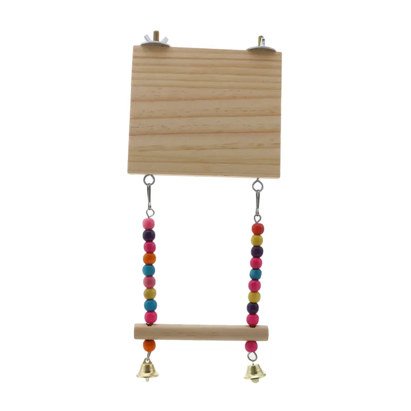 Wooden Perch Stand With Chewing Beads