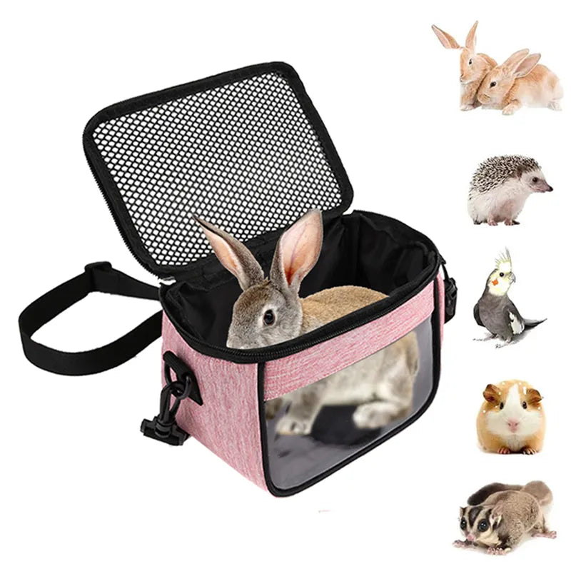 Portable Small Pet Travel Bag Breathable Animal Carrier Bag Rabbit Hamster Hedgehog Ferret Outdoor Inclined Shoulder Bag