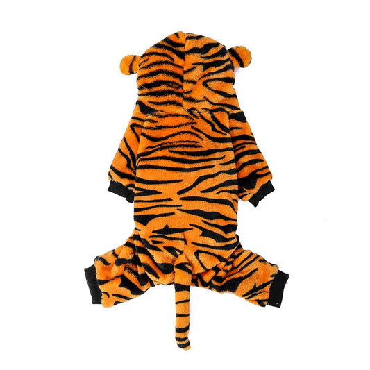 Tiger Print Hooded Pet Onesie