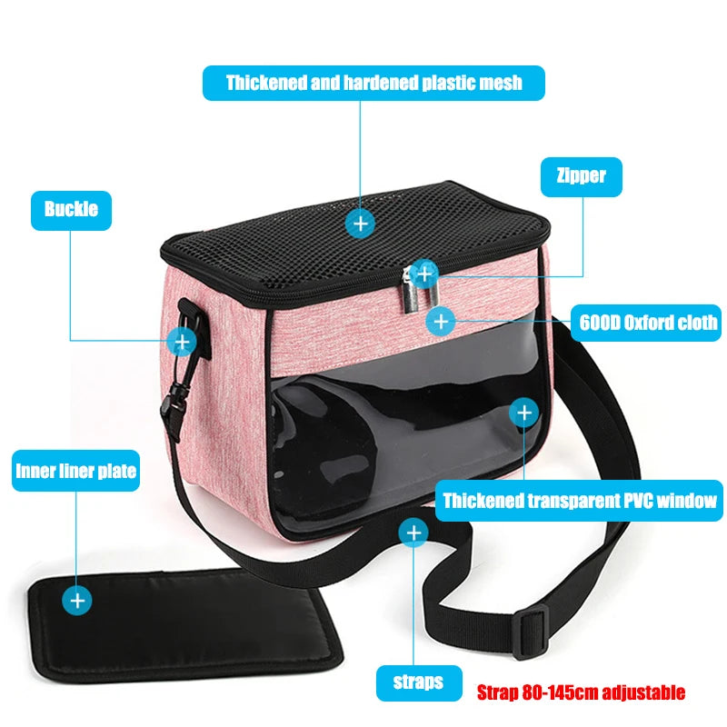 Portable Small Pet Travel Bag Breathable Animal Carrier Bag Rabbit Hamster Hedgehog Ferret Outdoor Inclined Shoulder Bag