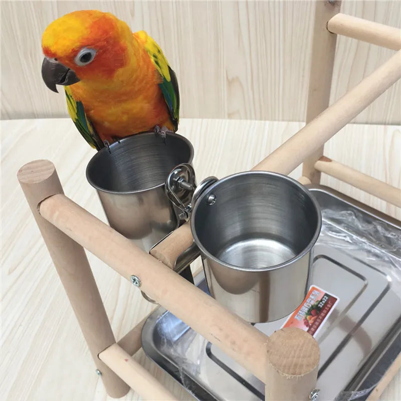 Stainless Steel Cage Stand Double Cups