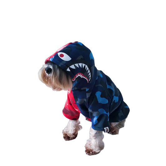 Camouflage Shark Print Pet Hoodie